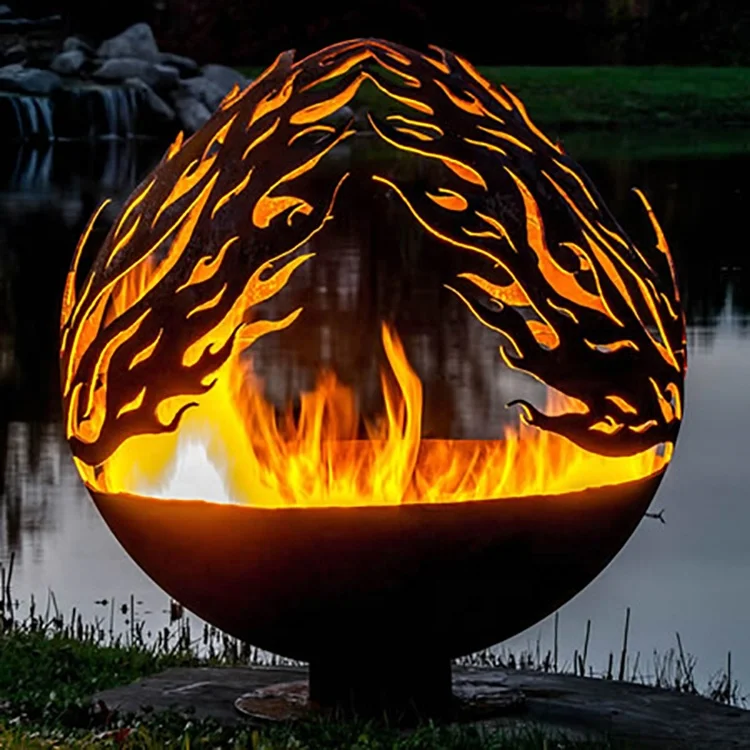 Отдельно стоящая плита камин фабрика садовый огнеупорный шар