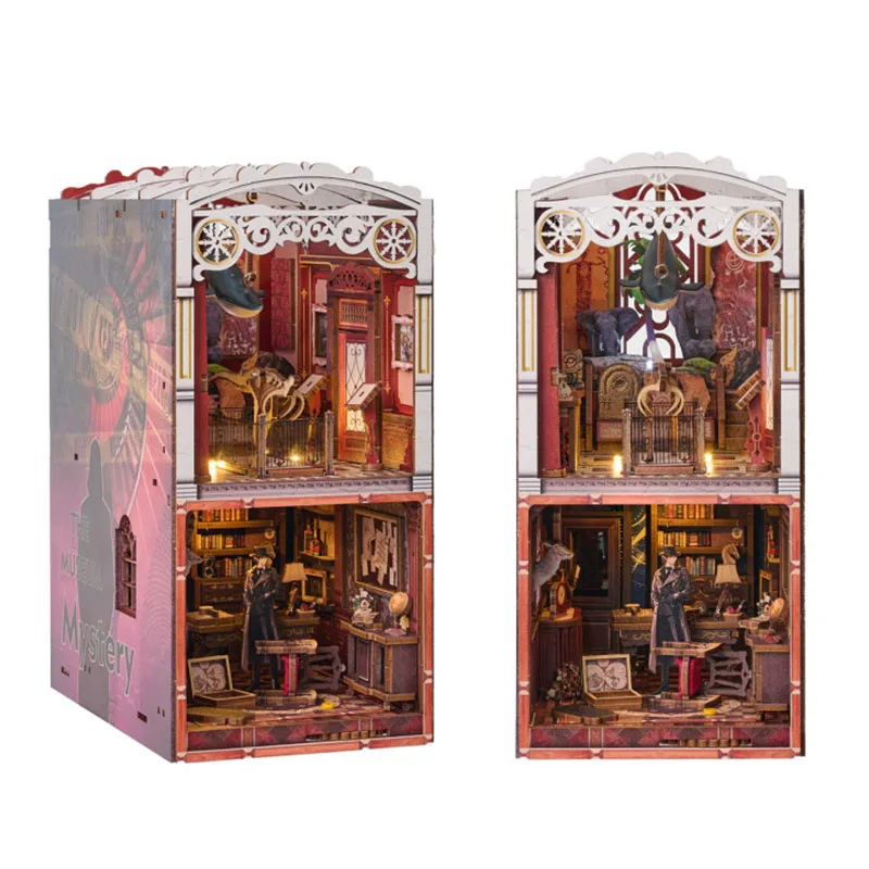IIECREATE 3D Wooden PuzzlesThe Museum Mystery SL-26 DIY Miniature House Book Nook