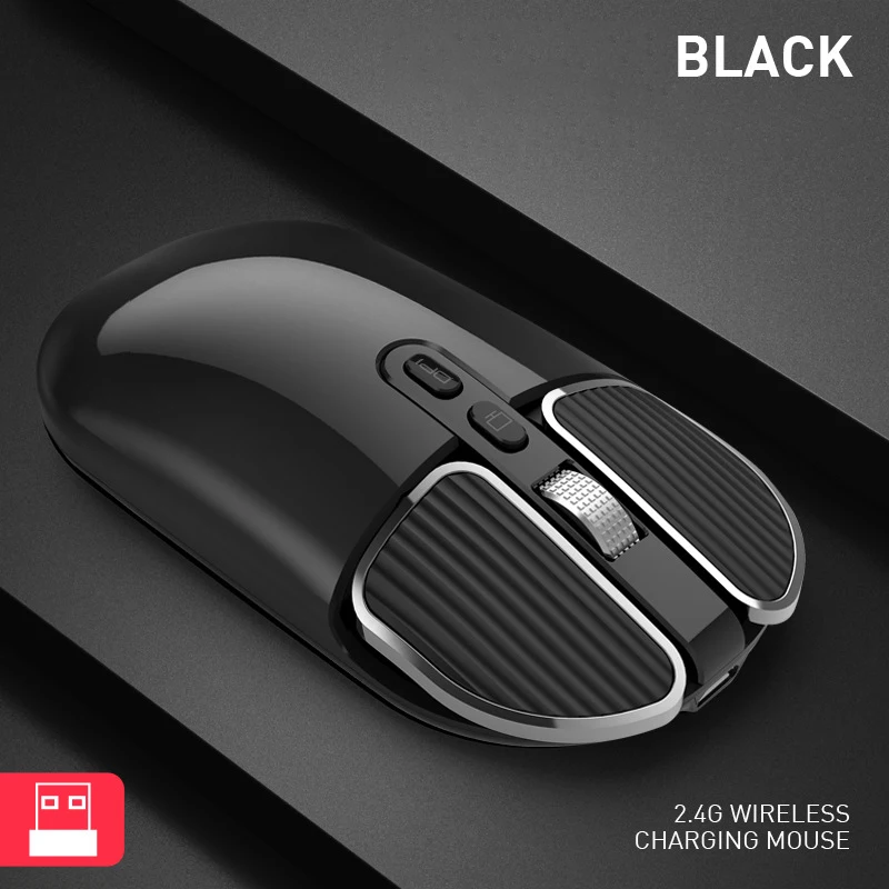 New Design 2.4Ghz Wireless 1600 DPI Pocket 5 Button Mute Mouse BT 5.1 Business Office Charging Mouse