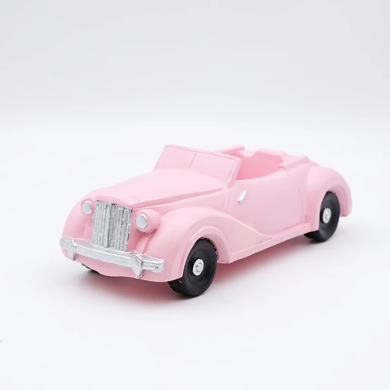 Custom pink resin open top classic car ashtray wholesale unique smoking accessories home bar decoration cigar ash trays logo