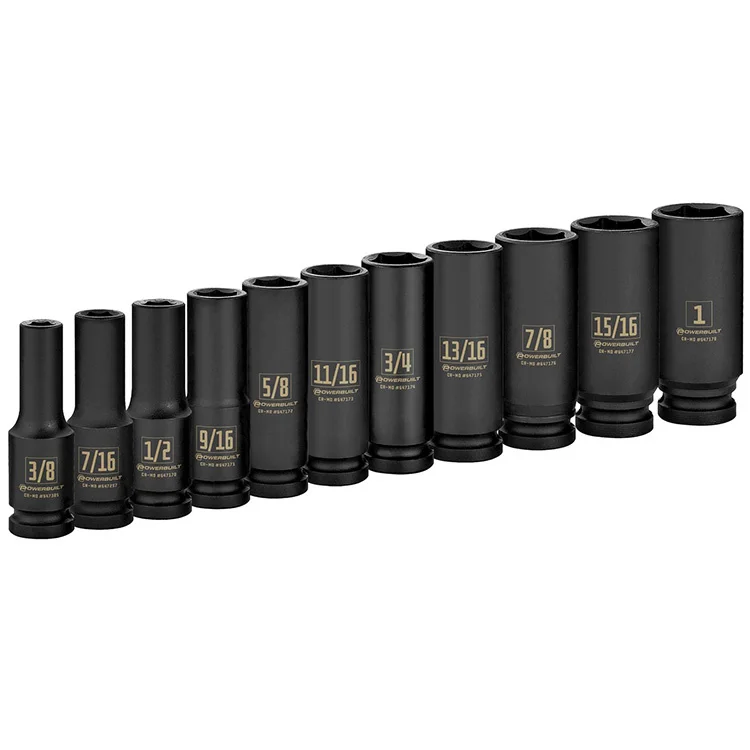 Made China 10 Pcs 1/2 DR Deep Impact Socket Set Tools Set Impact Hand Tools Socket
