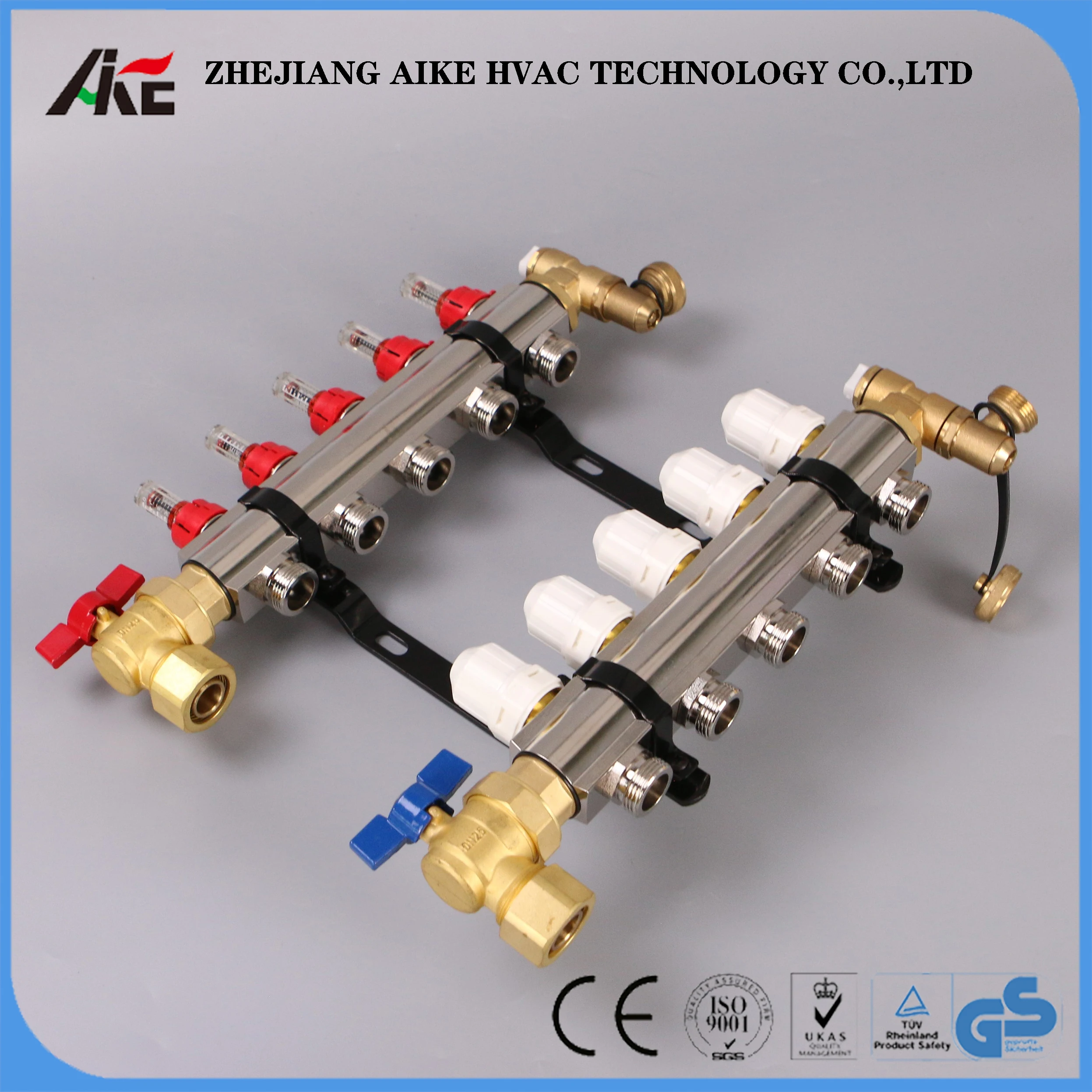 hot sale factory price brass valve kit manifold for radiant underfloor heating brass manifold