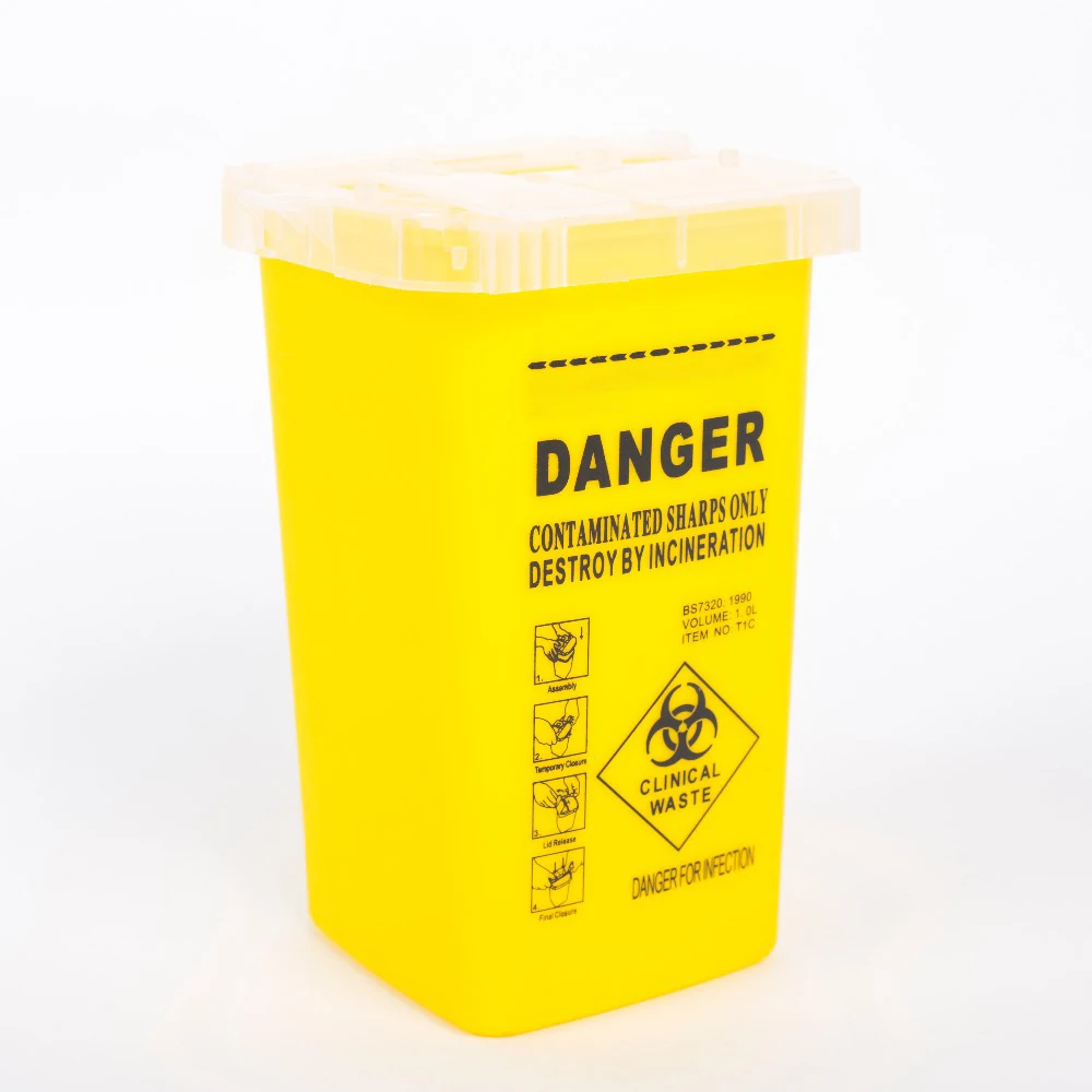 Custom Medical Waste Box Disposable Sharp Box Plastic Yellow Large Biohazard Needle Disposal Sharp Container