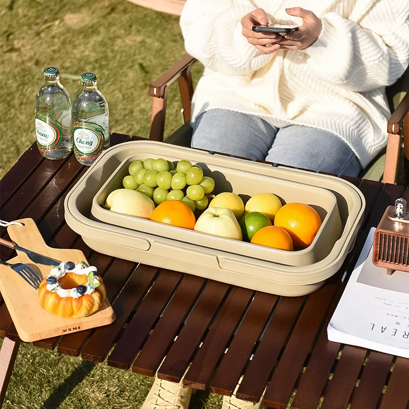 Outdoor Spring Picnic Fruit Basket Foldable Storage Basket