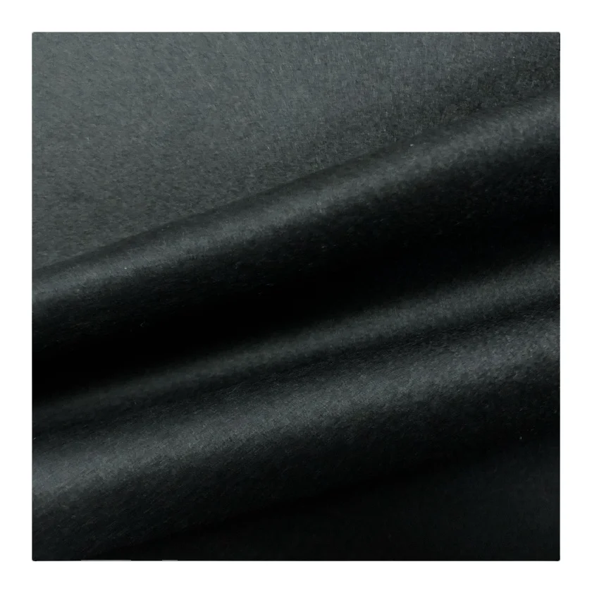 Отличное качество ткани черный реверсивный 80% шерсть Мериносовая ткань для мужчин и женщин куртка