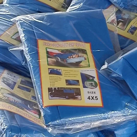 Customized Tarpaulin Sheets Stock HDPE Coated Double Sides White Color Plastic Fabric Waterproof Poly Tarp Plastic Sheets