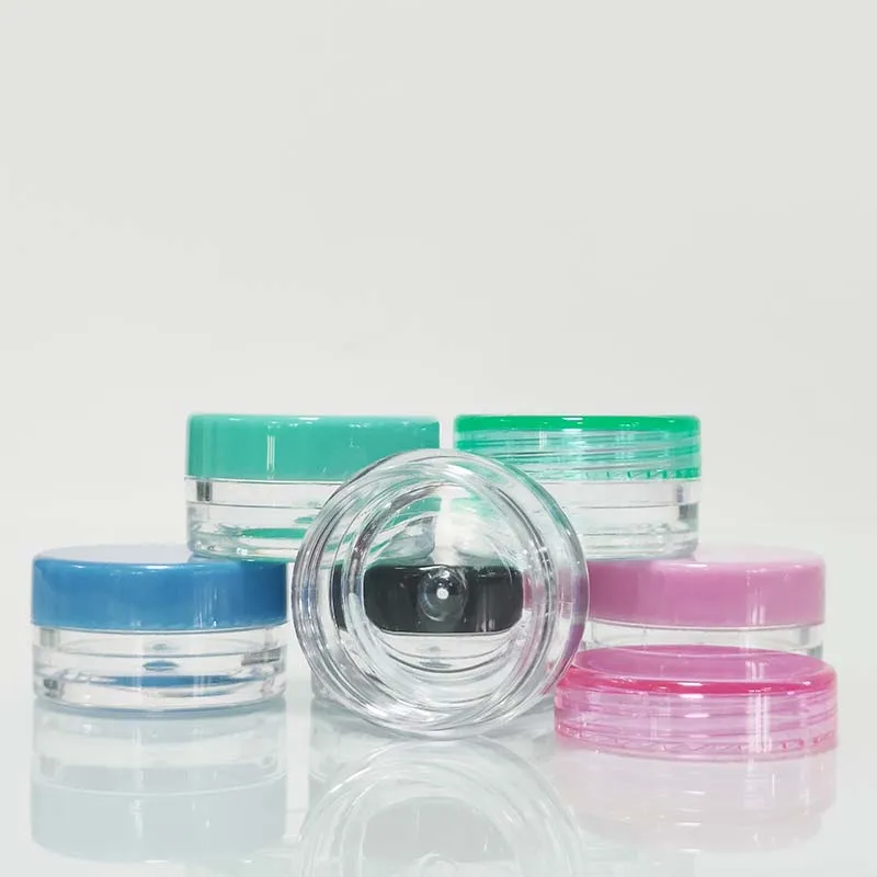 5ml 10ml 2.5g 3 ml 3g 5g 10g 15g 20g Small Clear Cream Jar Plastic Pot Box Mini Transparent Cosmetic sample Container with Lids