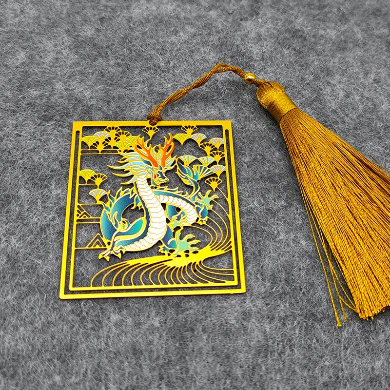 Personalized Custom  Plated 3D Tassels  Bookmark delicacy Metal Bookmarks corrosion hollowing  Bookmarks
