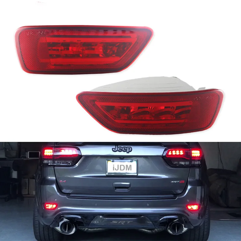 Red Lens 20-SMD 3030 LED Bumper Reflector Marker Lights For 2011-up Jeep Grand Cherokee WK2 Compass and Dodge  Red Tail Lights