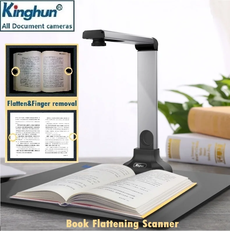 Best price Kinghun KCA1800 A3 portable book scanner 20 mega-pixel smart curve flattening usb Document book scanner for schools
