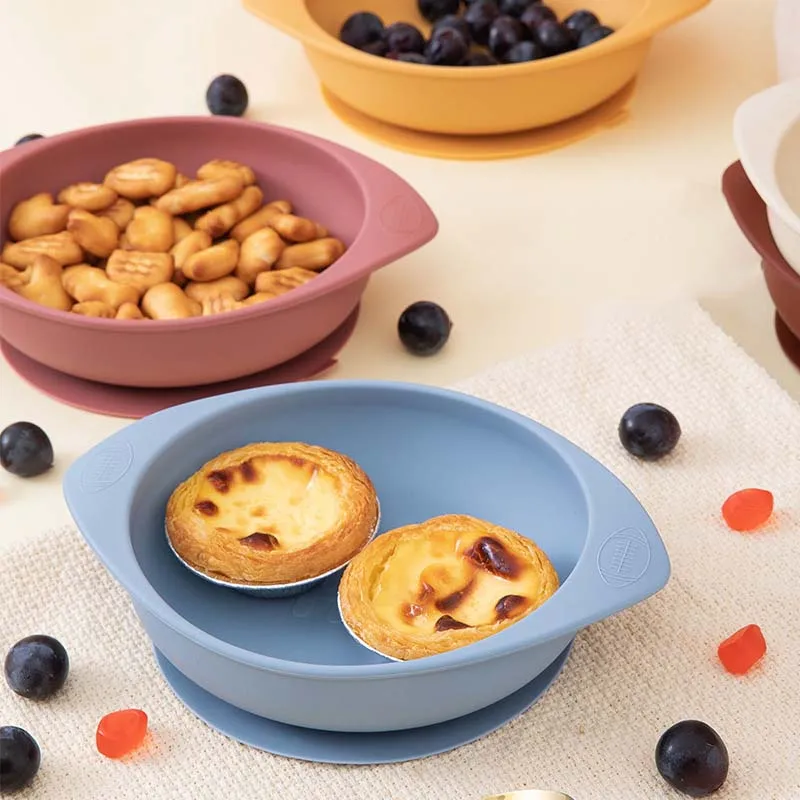 kids 100% food grade safety silicone bowl baby feeding tool microwave dishwasher safe and environmentally friendly baby products