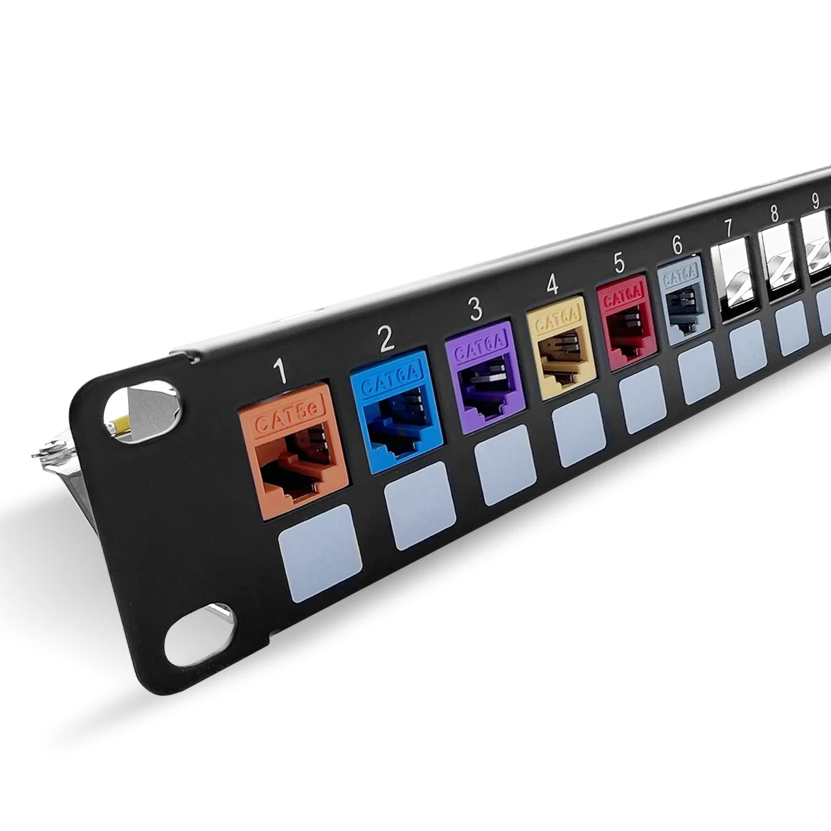 LOADED 19' 1U 24 PORT RJ45 STP SHIELDED PATCH PANEL WITH CAT6A Module Jack