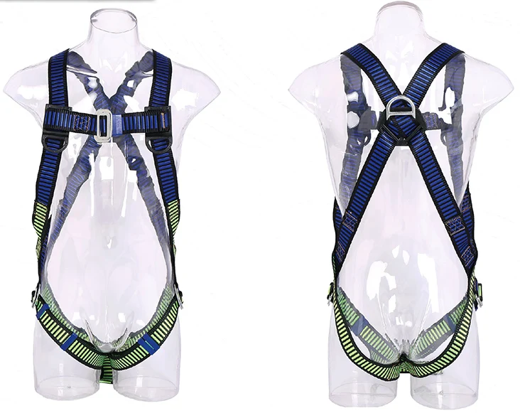CE ISO Certified Safety Harness Fall Protection Men Full Body Construction Roofing Work Belt with 5 Point Adjustment D Ring