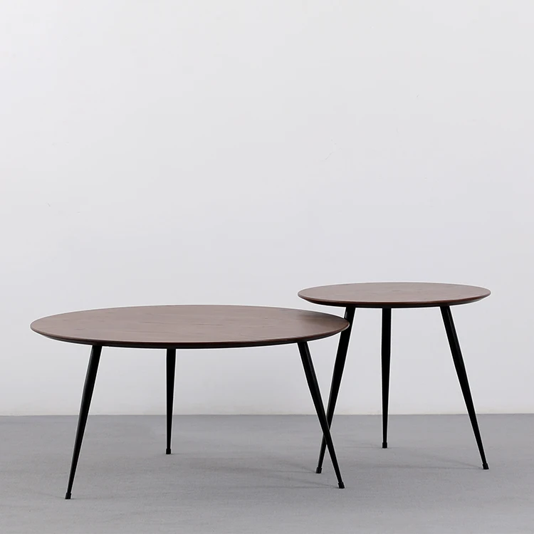 Mesa De Centro Para Sala Living Room Furniture Modern White Three Legs Wood Round MDF Top Side Coffee Table