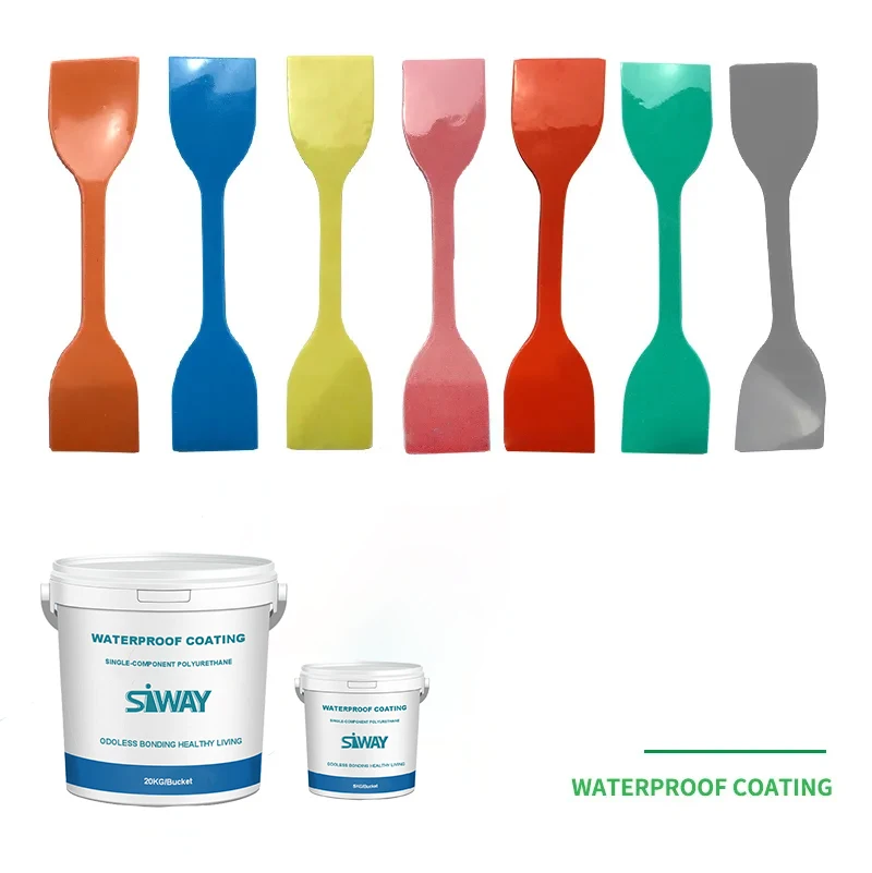 SIWAY single part roof liquid PU polyurethane waterproof coating for Cement-based surface concrete floor tiles marble wood board