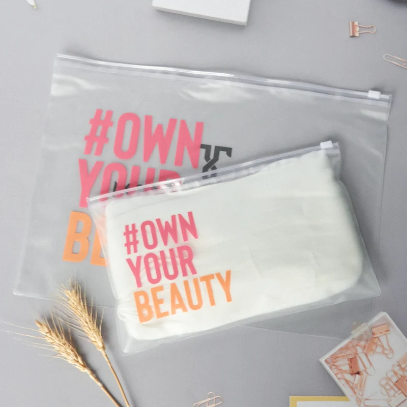 waterproof slider zipper packaging poly plastic clear storage zip lock bag for underwear