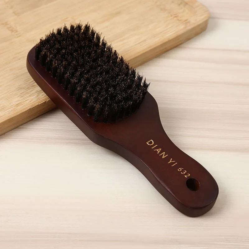 Custom LOGO wooden boar bristle whiskers shaving beard brush with handle wood clear beard moustache comb neck brush for Men