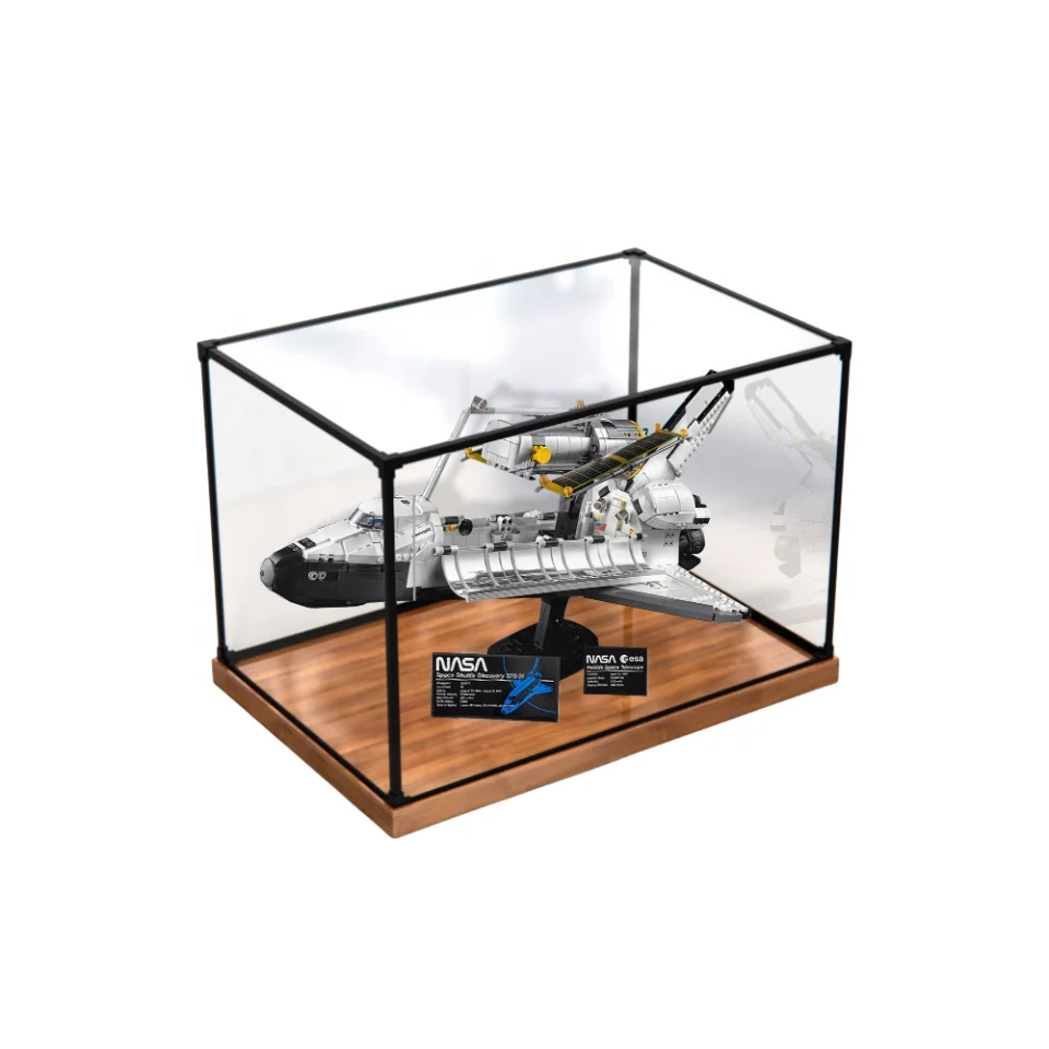 Acrylic Box with Wooden Base, Fully Assembled Clear Acrylic Display Case, Preassembled Display Case for Collectibles, Toys