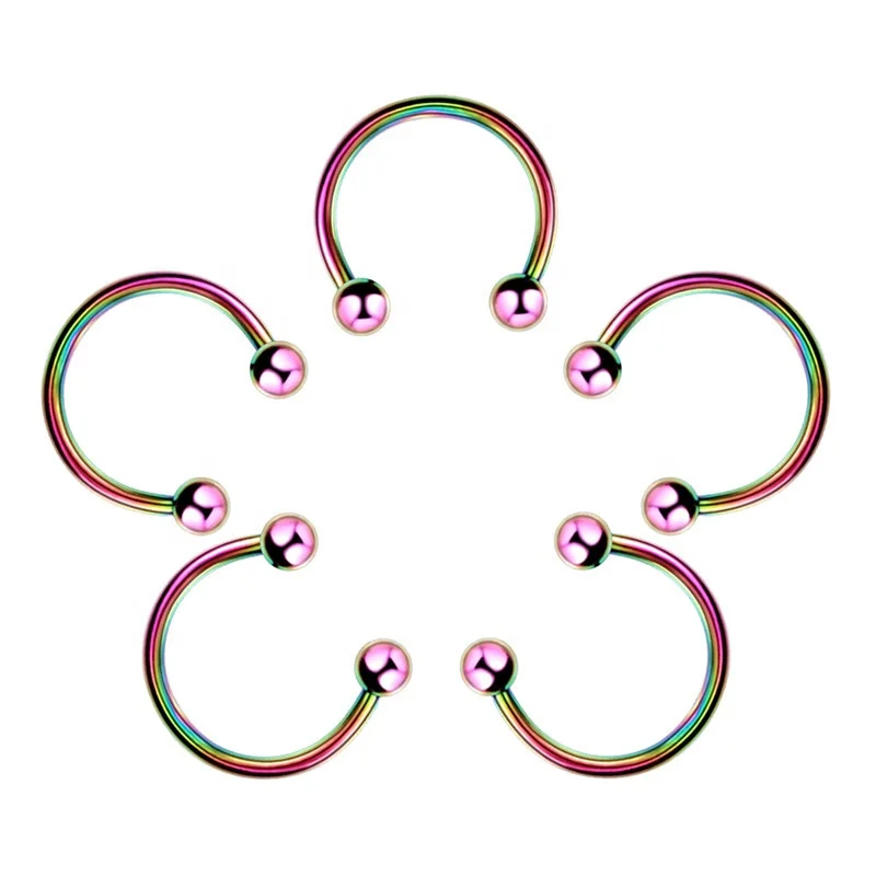 Factory Nose Horseshoe Ring Nose Septum Ring 316L Stainless Steel Circular Piercing Ear Cartilage Tragus Body Jewelry Piercing
