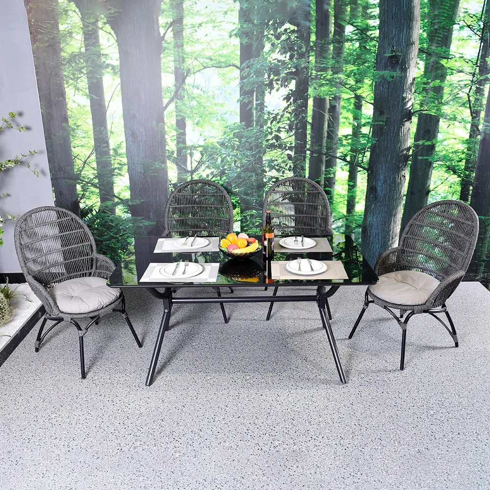Leisure Patio Garden Furniture Large Outdoor 6 Seaters Dining Table