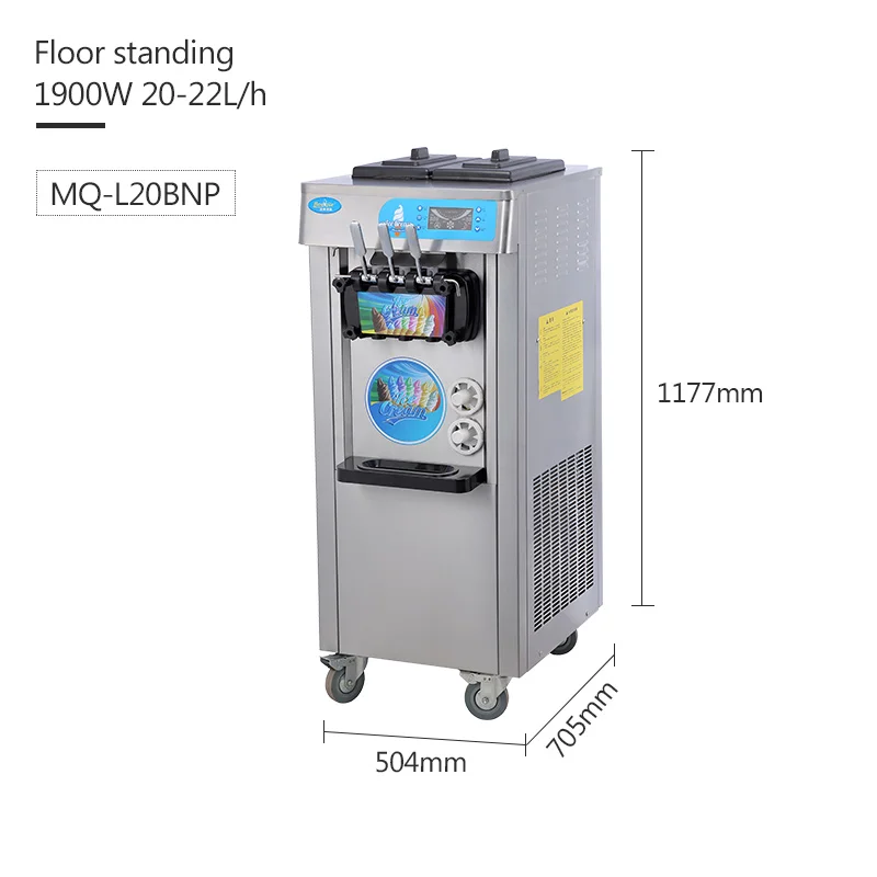 3 Flavors Commercial Soft Serve Multi Rainbow Ice Cream Machine