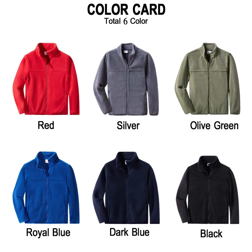 Winter Kids Boys Stand Collar Polar Fleece Jackets Outdoor Warm Custom Logo Full-Zip Boys Fleece Jacket