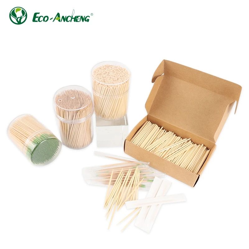 Biodegradable Wholesale Natural Color Top Quality Factory Direct Bamboo Toothpick with Custom Packing