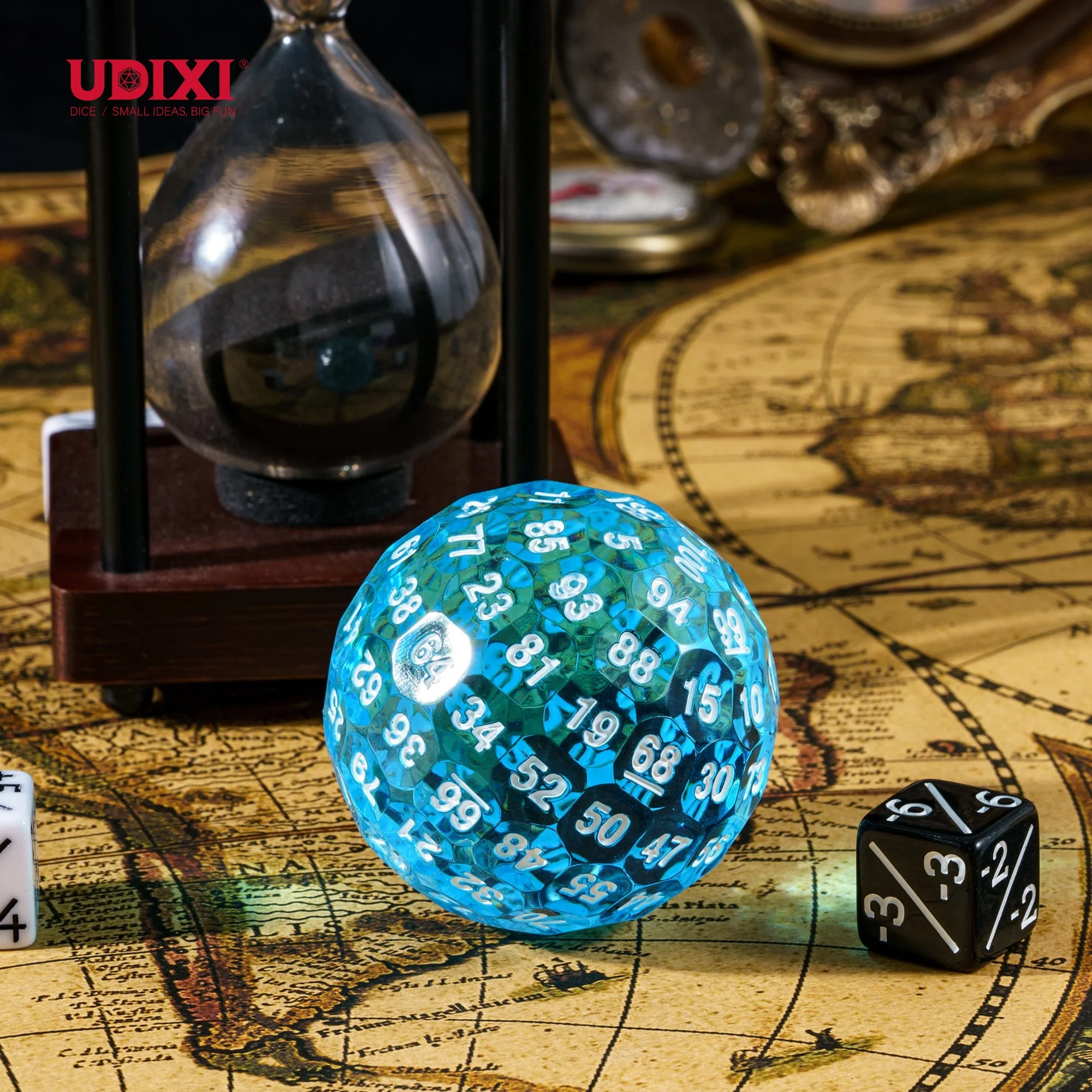Udixi Acrylic Plastic Polyhedral D100 100 sides Spherical Puzzle Pame Board Game Dice
