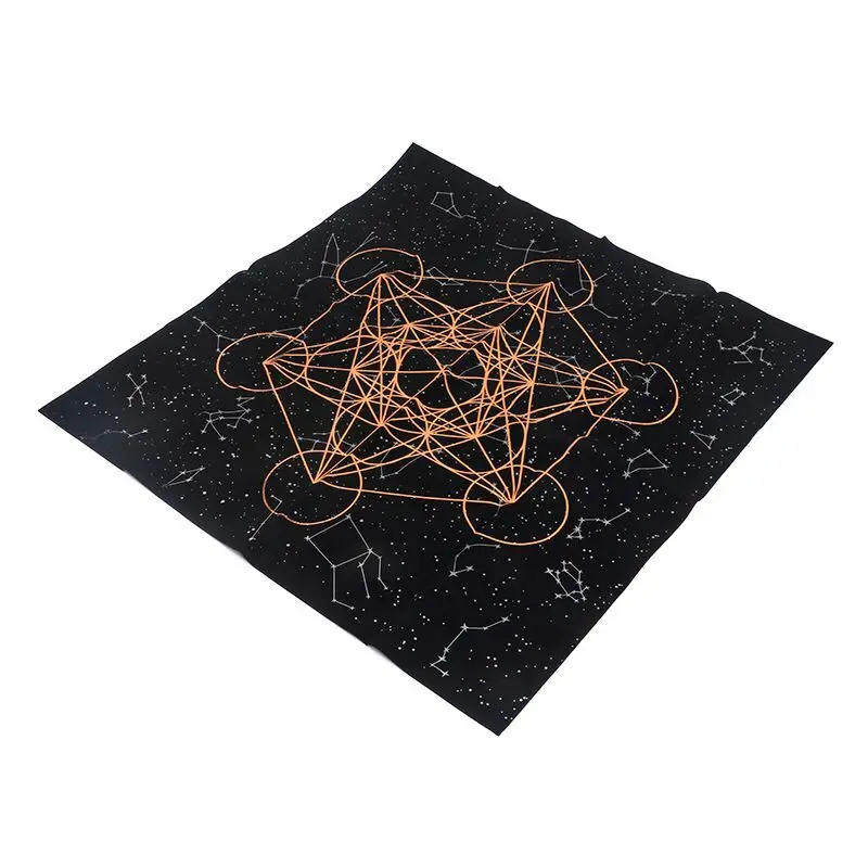 Фабричная высококачественная ткань Metarone's Cub Crystal Grid Tarot с принтом бархатная скатерть для гадания карт Таро