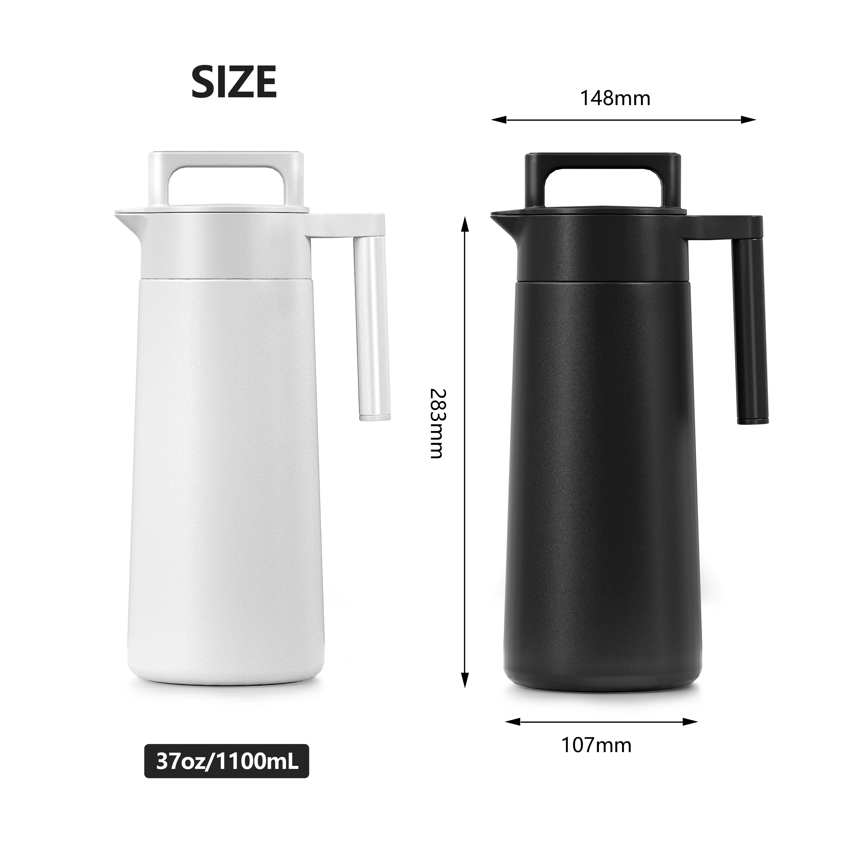 Rotate Lid Custom Double Wall Stainless Steel Vacuum Coffee Carafe Custom Logo Insulated Tea And Coffee Pot Thermos Jug