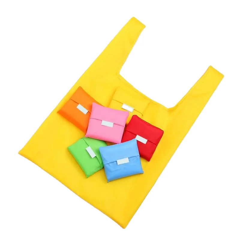 Customized logo waterproof polyester shopping bag portable eco-friendly reusable bag for large storage