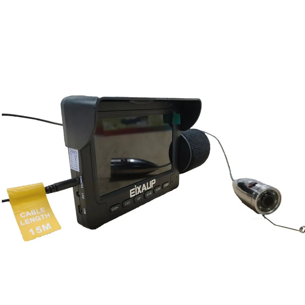 4.3 Inch 15M 1000tvl ip68 waterproof  Underwater Fishing Video Camera Kit with 6 PCS White LED Lights for river fishing