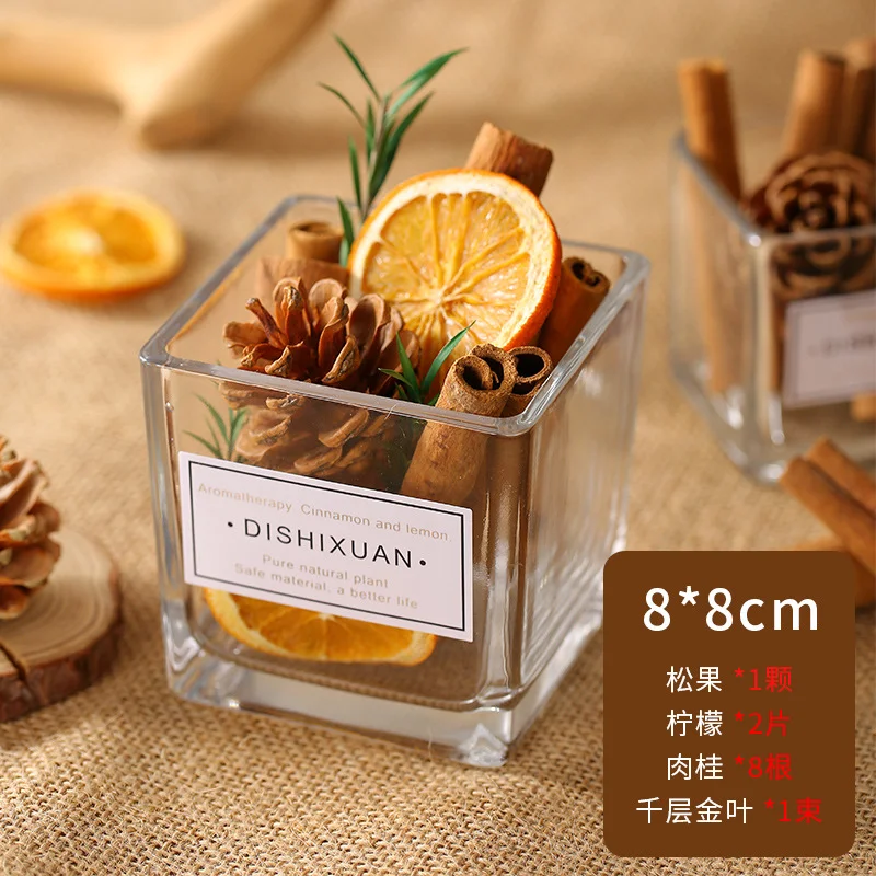 Handheld Air Purifier Diffuser Long-Lasting Lemon Cinnamon Aromatherapy Dried Flowers Ornaments Candle Fragrance