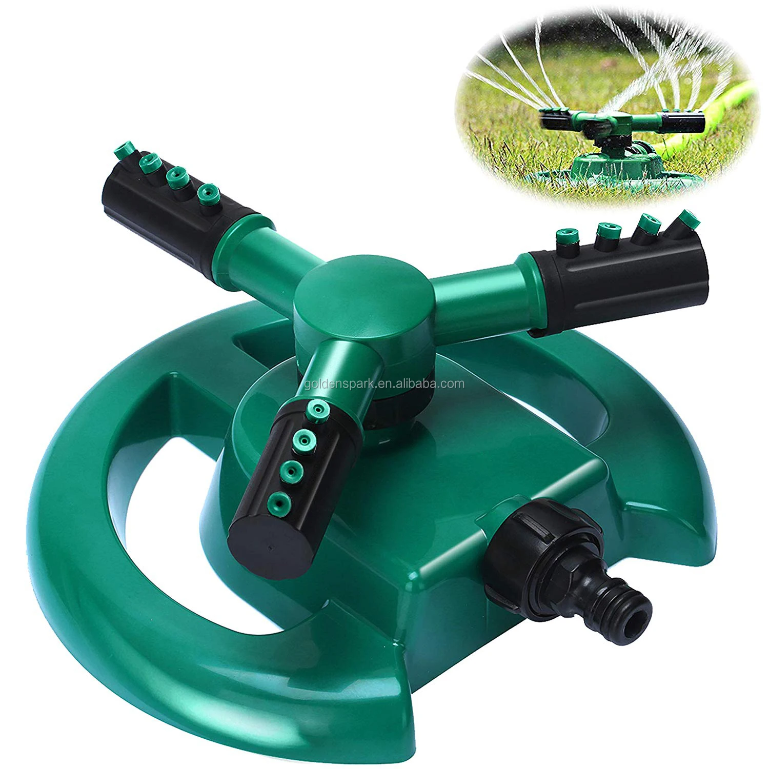 Garden Sprinkler Automatic Lawn Water Sprinkler 360 Degree 3 Arm Rotating Sprinkler System for Watering Your Lawn Plants Flowers