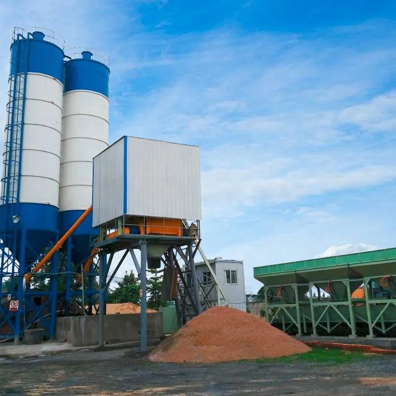 Premix Plant Equipment 75M3/H Stationary Planta De Concreto Precio Precast Fixed Hopper Lift Type Concrete Mixing Plant