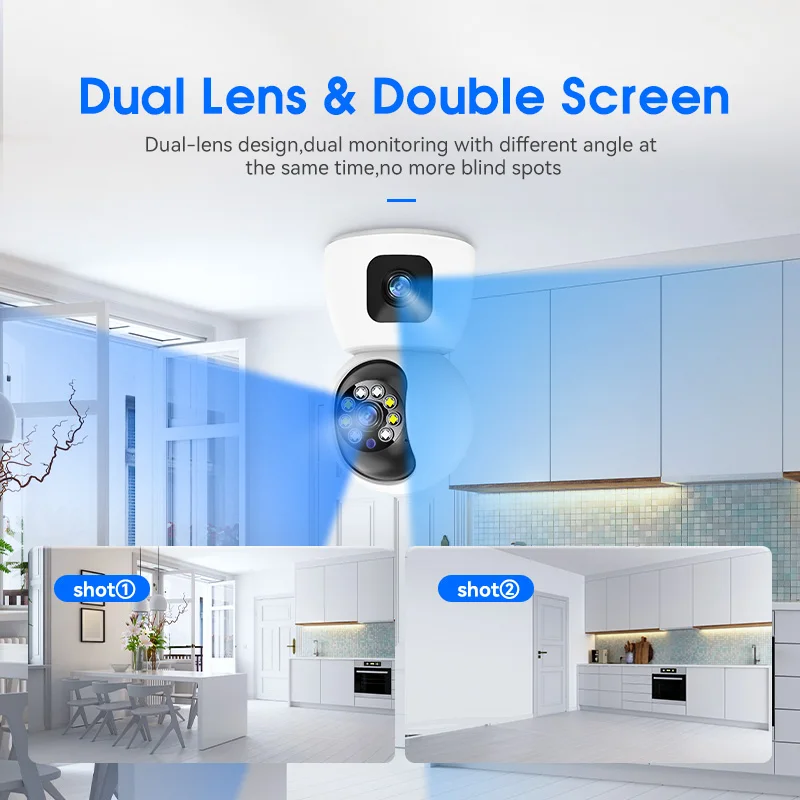 Anywii BestTwo-way Audio wifi security camera AI Human Detection Indoor Dual Lens Wifi Camera