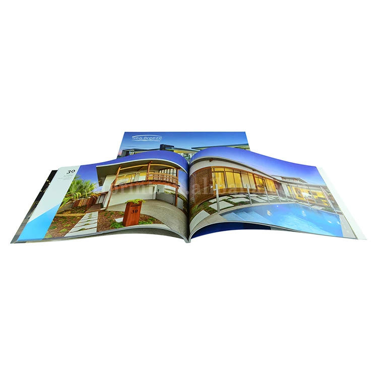 Wholesale large quantity perfect bound booklet catalog printing in landscape size