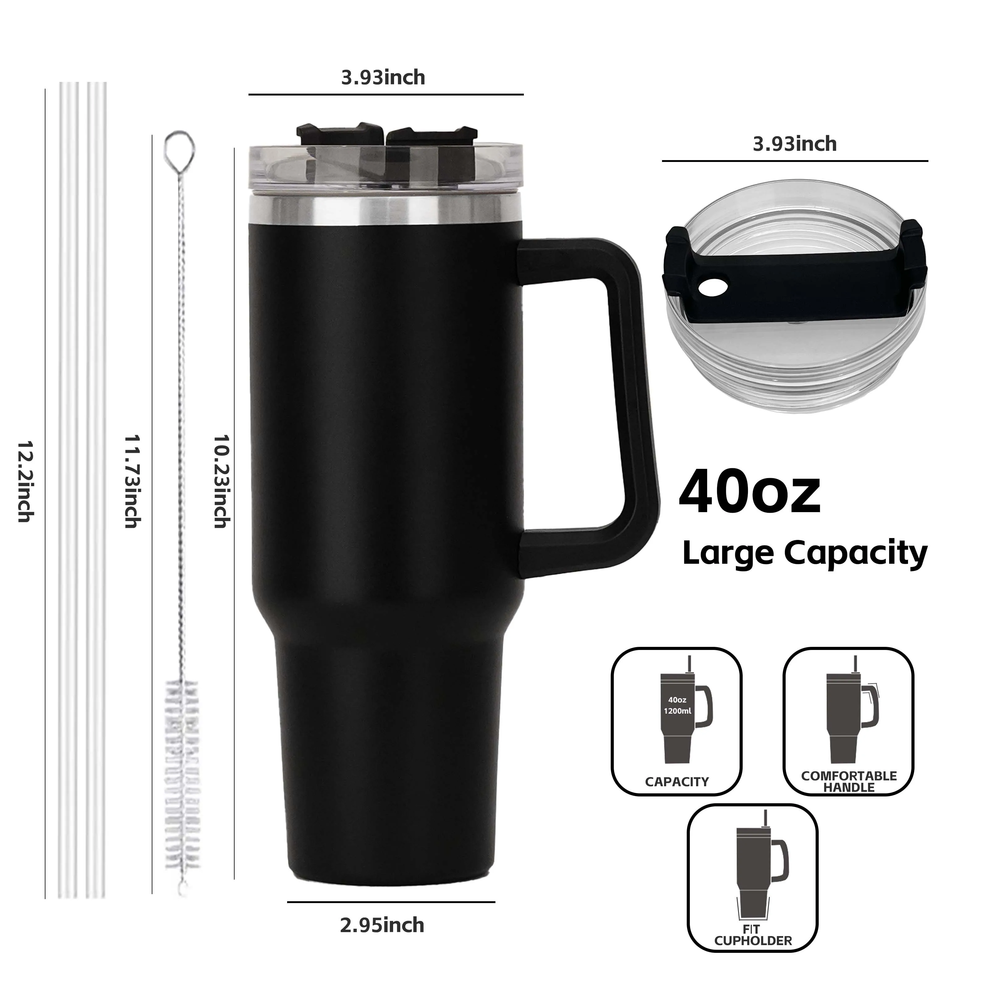 USA Hot Sale 40 oz Customized Logo Sublimation  Outdoor Travel Cup Blank Stainless Steel 40oz Coffee Mug