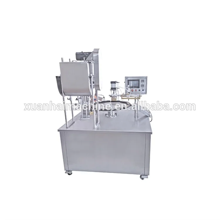 
K cup coffee capsule filling sealing foil packing machine 
