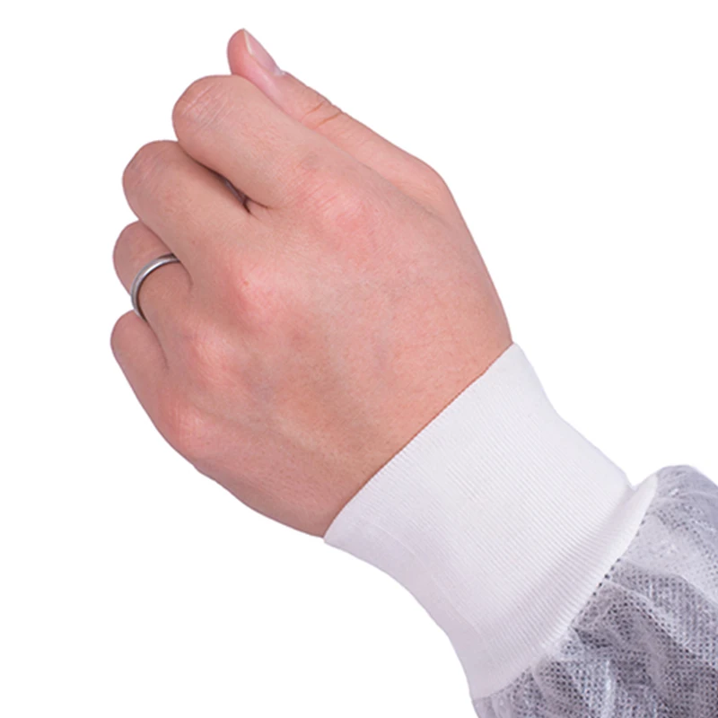Rib Knit Cuffs SMS For Isolation Gown With  Knitted Cuffs