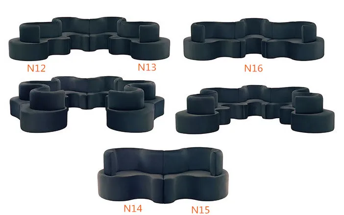 Made from SinoFur Newest design serpentine modular sectional sofa