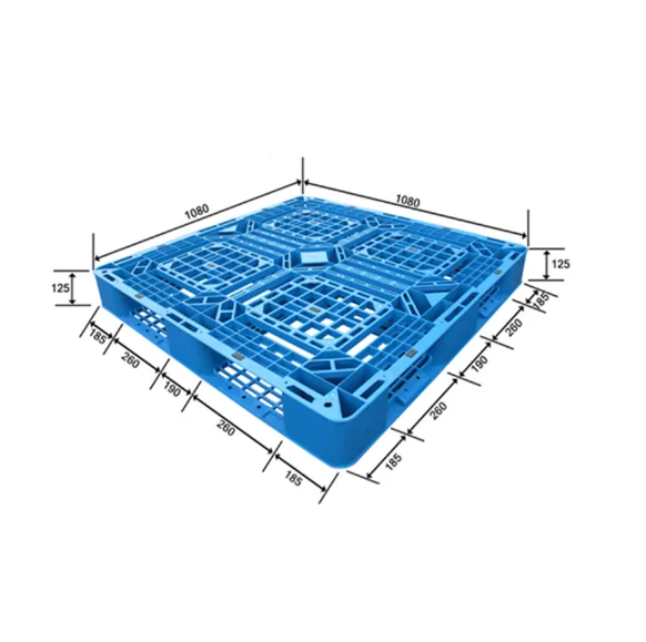 1100*1100*150 Warehouse Industrial Heavy Duty ISO Plastic Pallet for Storage