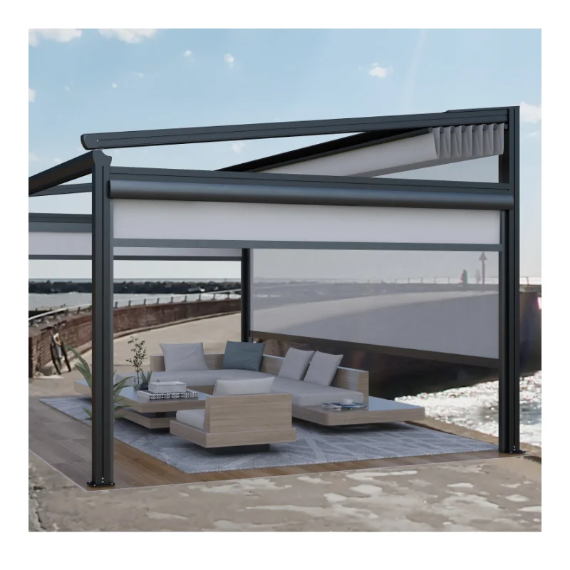 Design Swimming Pool Louver Pergola Awning Roof Sturdy Retractable Awnings For Backyard