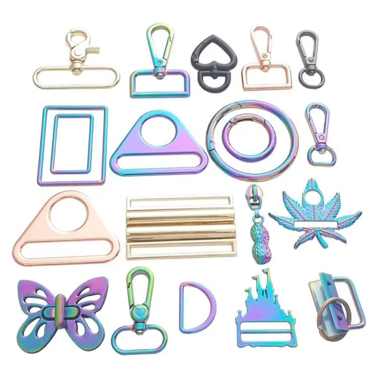 High Quality Zinc Alloy Metal Swivel Snap Hook Bag Hardware Accessories D Ring Square Ring O Ring Connection Buckle