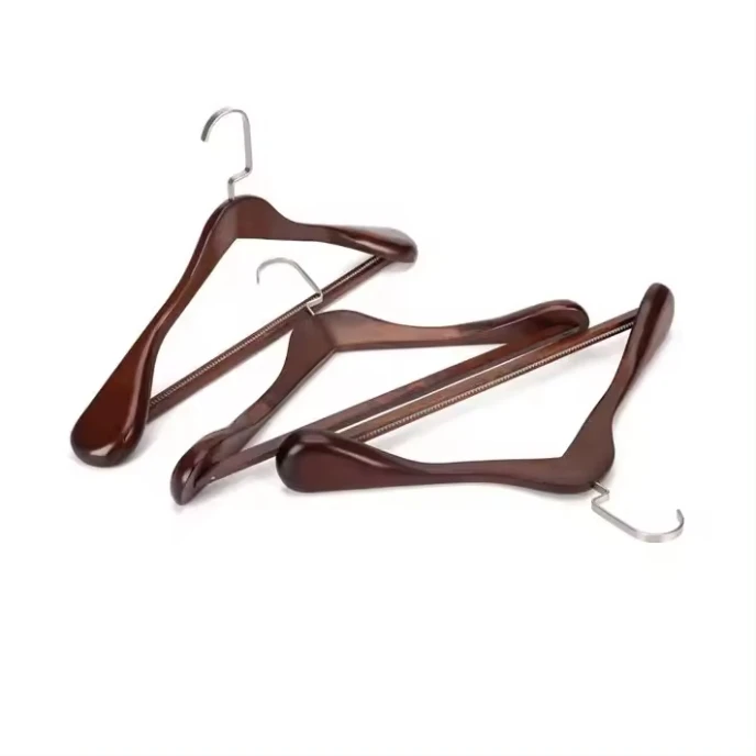 Hot sale custom wooden clothes hanger small coat hanger wide shoulder wood suit hanger