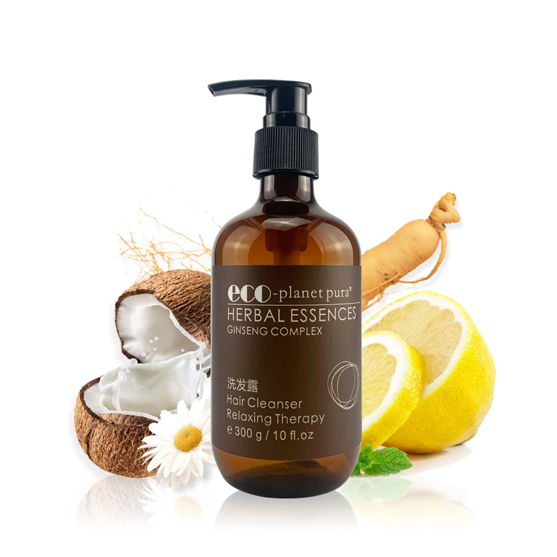 eco-planet pura 300ml Ginseng Hair Cleanser Moisturizing Anti-Dandruff OIL-Control Relaxing Therapy Hair Shampoo
