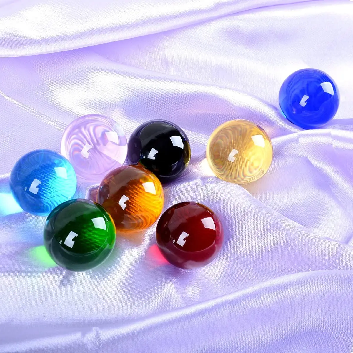 Safe Packing 3-300 mm Colorful Fengshui Performance Pink Purple Black Clear Large for Sale Custom Glass Magic Crystal Ball