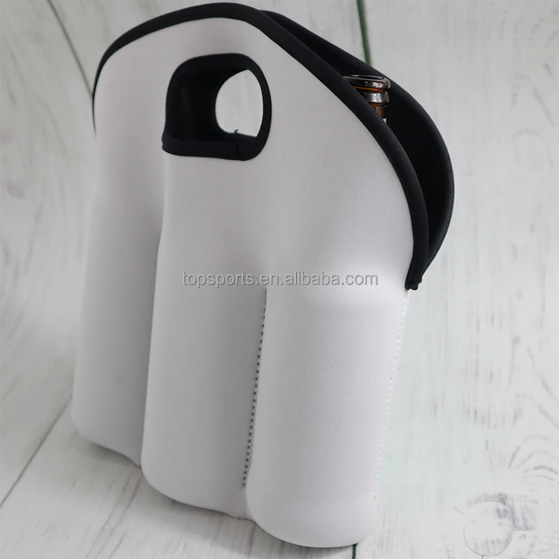 Set of 3 Wine Beer Bottle Holders ,White Blank Neoprene Wine Beer Bag for DIY sublimation Heat Transfer Printing