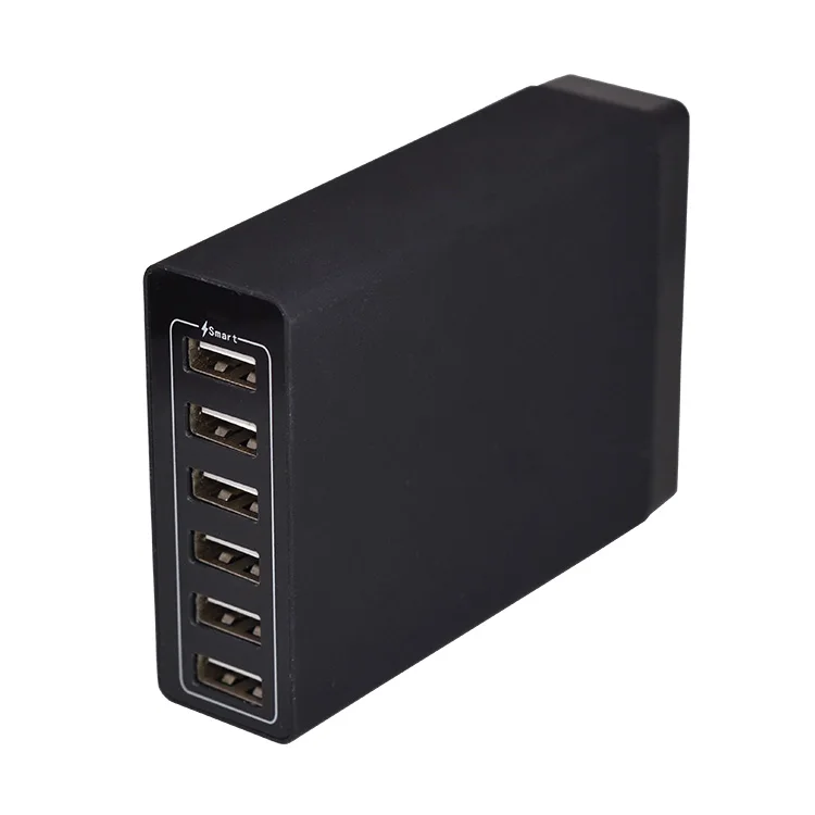 50W 5V 10A 6-Ports USB2.0 desk-top mobile phone tablet USB wall charger Multiport usb charger