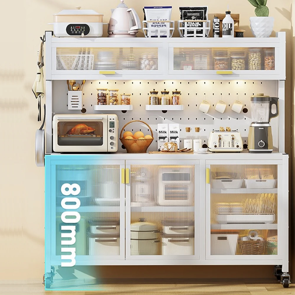 5-Tier Bakers Rack Microwave Stand Kitchen Shelves for Spices Pots and Pans Black